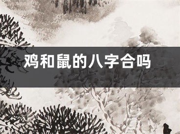 鸡和鼠的八字合吗