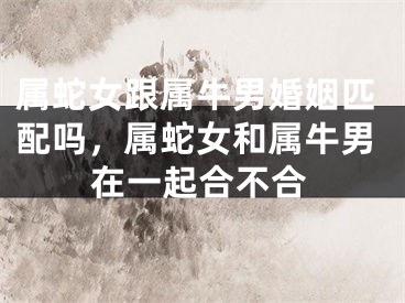 属蛇女跟属牛男婚姻匹配吗,属蛇女和属牛男在一起合不合