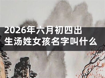 2026年六月初四出生汤姓女孩名字叫什么
