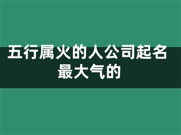 五行属火的人公司起名最大气的