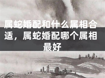 属蛇婚配和什么属相合适，属蛇婚配哪个属相最好