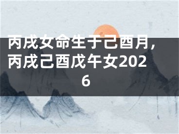丙戌女命生于己酉月,丙戌己酉戊午女2026