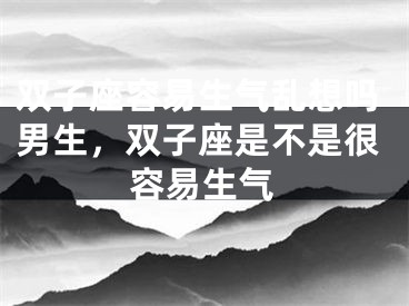 双子座容易生气乱想吗男生，双子座是不是很容易生气