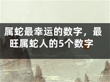 属蛇最幸运的数字，最旺属蛇人的5个数字
