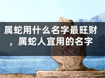属蛇用什么名字最旺财，属蛇人宜用的名字
