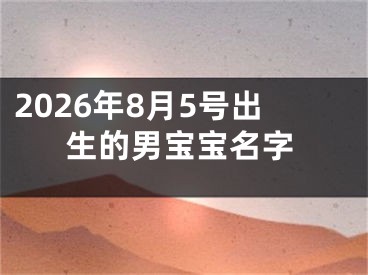 2026年8月5号出生的男宝宝名字
