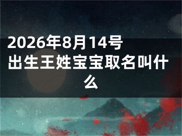 2026年8月14号出生王姓宝宝取名叫什么