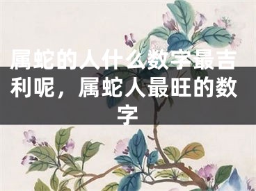 属蛇的人什么数字最吉利呢，属蛇人最旺的数字