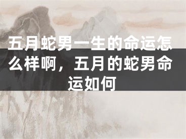 五月蛇男一生的命运怎么样啊，五月的蛇男命运如何