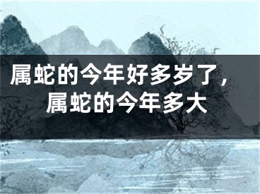 属蛇的今年好多岁了，属蛇的今年多大