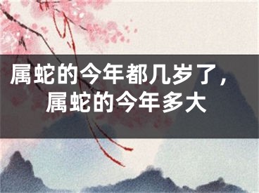 属蛇的今年都几岁了，属蛇的今年多大