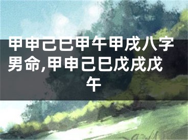 甲申己巳甲午甲戌八字男命,甲申己巳戊戌戊午