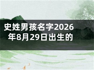 史姓男孩名字2026年8月29日出生的