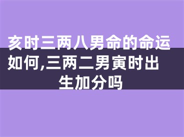 亥时三两八男命的命运如何,三两二男寅时出生加分吗