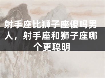 射手座比狮子座傻吗男人,射手座和狮子座哪个更聪明