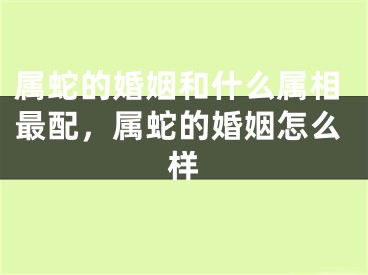 属蛇的婚姻和什么属相最配，属蛇的婚姻怎么样