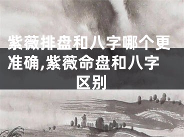 紫薇排盘和八字哪个更准确,紫薇命盘和八字区别