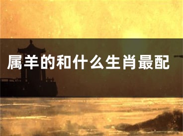 属羊的和什么生肖最配