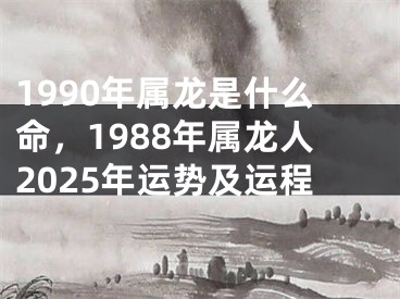 1990年属龙是什么命,1988年属龙人2025年运势及运程