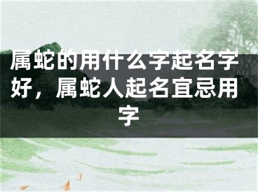 属蛇的用什么字起名字好,属蛇人起名宜忌用字