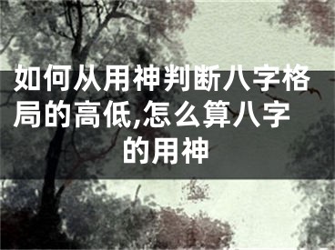 如何从用神判断八字格局的高低,怎么算八字的用神