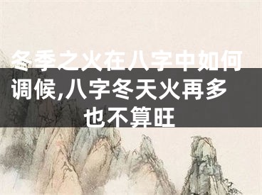 冬季之火在八字中如何调候,八字冬天火再多也不算旺