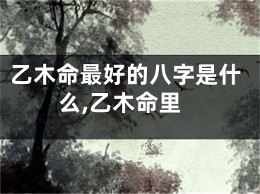 乙木命最好的八字是什么,乙木命里