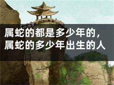 属蛇的都是多少年的，属蛇的多少年出生的人