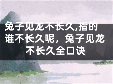 兔子见龙不长久,指的谁不长久呢，兔子见龙不长久全口诀