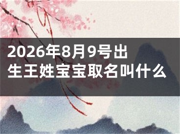 2026年8月9号出生王姓宝宝取名叫什么