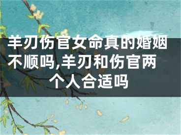 羊刃伤官女命真的婚姻不顺吗,羊刃和伤官两个人合适吗
