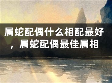 属蛇配偶什么相配最好，属蛇配偶最佳属相