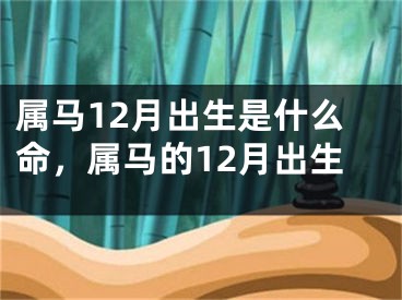 属马12月出生是什么命，属马的12月出生