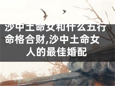 沙中土命女和什么五行命格合财,沙中土命女人的最佳婚配