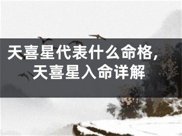 天喜星代表什么命格,天喜星入命详解