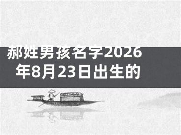 郝姓男孩名字2026年8月23日出生的