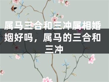 属马三合和三冲属相婚姻好吗，属马的三合和三冲