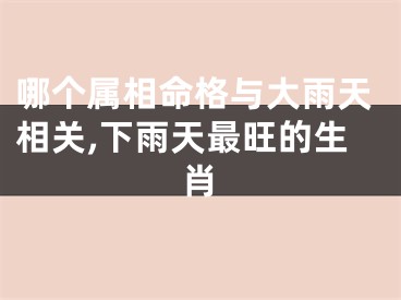 哪个属相命格与大雨天相关,下雨天最旺的生肖