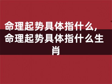 命理起势具体指什么,命理起势具体指什么生肖