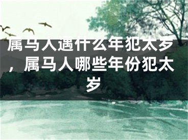 属马人遇什么年犯太岁,属马人哪些年份犯太岁