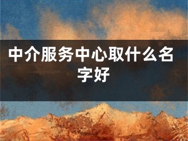 中介服务中心取什么名字好