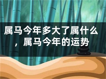 属马今年多大了属什么，属马今年的运势