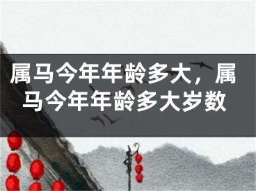 属马今年年龄多大，属马今年年龄多大岁数
