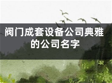 阀门成套设备公司典雅的公司名字