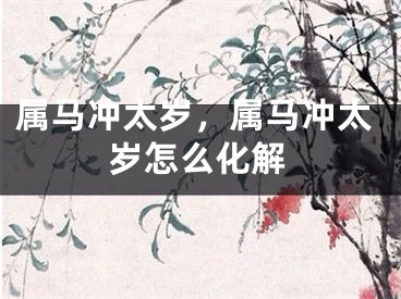 属马冲太岁，属马冲太岁怎么化解