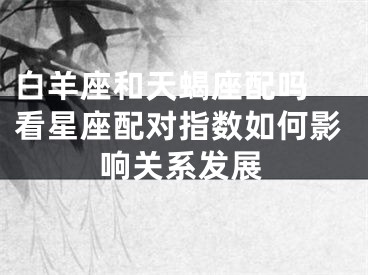 白羊座和天蝎座配吗 看星座配对指数如何影响关系发展