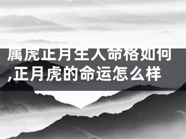 属虎正月生人命格如何,正月虎的命运怎么样