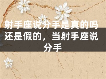 射手座说分手是真的吗还是假的，当射手座说分手