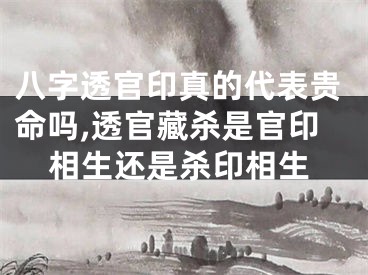 八字透官印真的代表贵命吗,透官藏杀是官印相生还是杀印相生