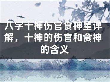 八字十神伤官食神星详解，十神的伤官和食神的含义